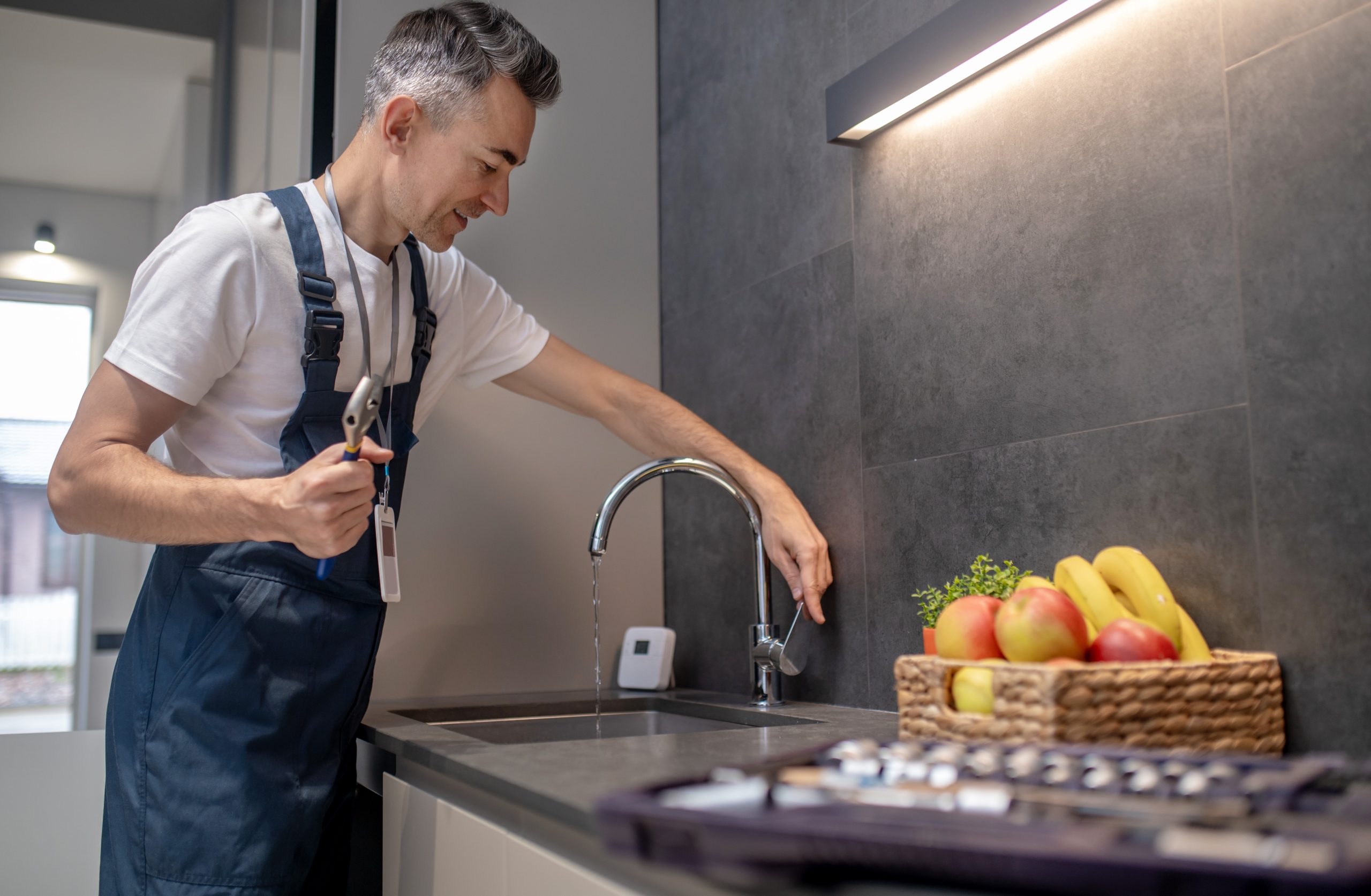 Supply & replace bottle trap for kitchen sink