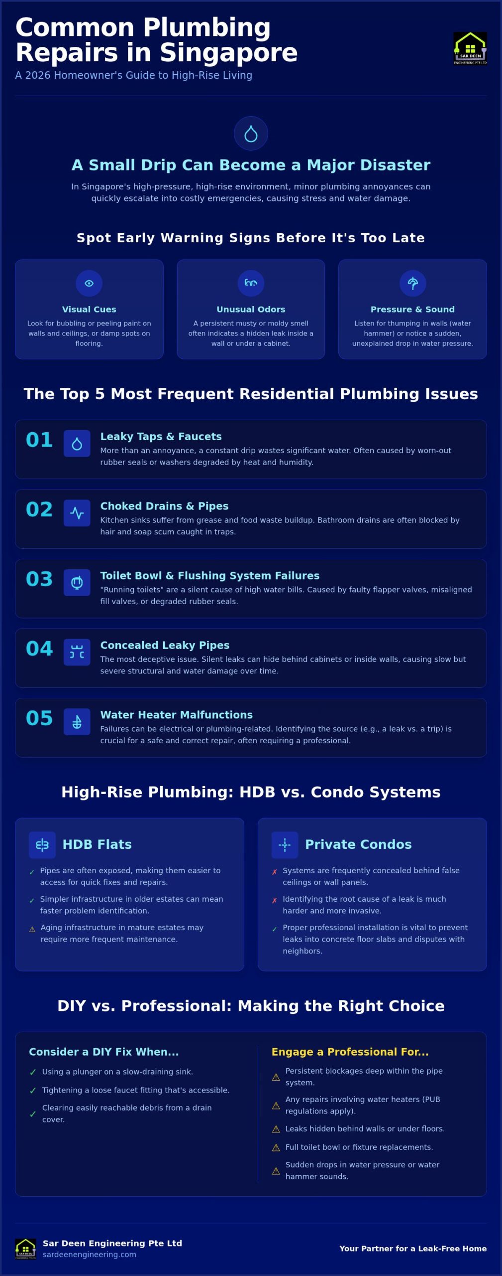 Common Plumbing Repairs in Singapore: A Homeowner’s 2026 Guide